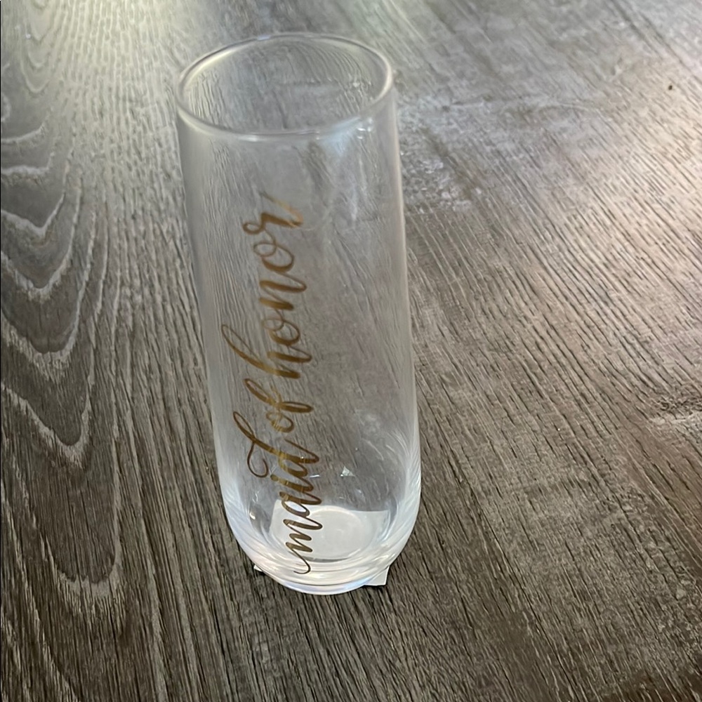 Clear Glass Maid of Honor Champagne Flute